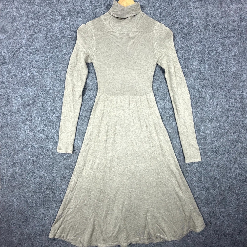 Zara Knitwear Sweater Dress Womens Small Gray Classic Capsule Neutral Turtleneck
